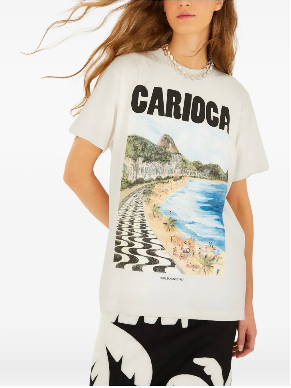 FARM Rio White Carioca Beach Graphic Tee